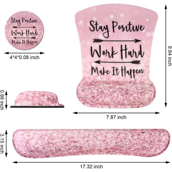 3in1 Keyboard Wrist Rest+ Mouse Wrist Rest Pad + Coaster, Non-Slip Rubber Base - Picture 3 of 6